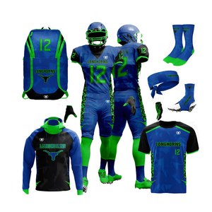 Ensemble de maillot et de pantalon de football américain pour adultes, taille plus, respirant, avec logo personnalisé, performance, manches longues - Product Image 1