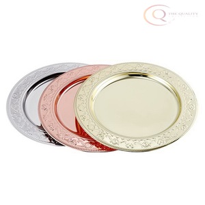 Plateau décoratif en acier inoxydable avec un design artisanal en métal contemporain |   Décoration festive du Ramadan, style d'intérieur et cadeaux - Product Image 2