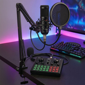 Microphone à condensateur professionnel Lastvoice BM800BT pour studio en direct (cardioïde filaire) avec carte son à effets et support réglable - Product Image 1