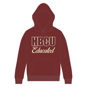 Maroon Women HBCU Educated Pullover Hoodie Neutral Chenille y diseño bordado Greek Life Apparel Ropa universitaria personalizada - Product Image 2