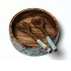 Bol de service de mariage d'hôtel haut de gamme bol de service de traiteur bois de mangue fruits et salade bol de serveur ustensiles bol - Product Image 4