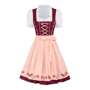 100% coton manches courtes Oktoberfest Dirndl robe Unique conception OEM Mini Style bavarois prix de gros à faible coût robes décontractées - Product Image 4