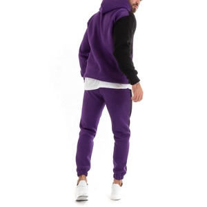 Venta al por mayor de diseño personalizado Unisex Training Jogger 2 piezas conjuntos con capucha pantalones de chándal y Sudadera con capucha 100% algodón que absorbe el sudor ligero - Product Image 5