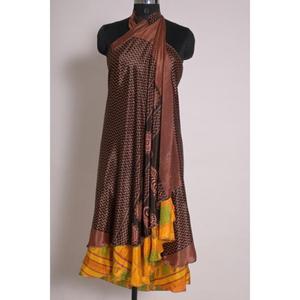 ชุดเดรสกลับด้านได้ทำด้วยมือของผู้หญิงกระโปรงผ้าไหมผ้าส่าหรีแบบมินิมอลสำหรับชุดชายหาดฤดูร้อนและงานปาร์ตี้ - Product Image 4