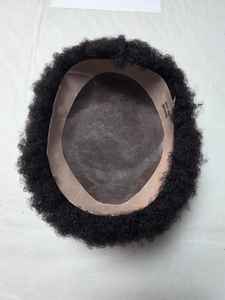 Toupet de cheveux afro Taz, base mono, perruque prothèse pour hommes - Noir africain bangladais - Product Image 2
