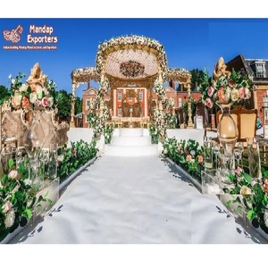 Thème jardin exclusif mariage Avni Mandap royaume-uni Grand mariage en plein air cérémonie de mariage en plein air Mandaps en plein air mariage Hindu vidthis sculpté Mandap - Product Image 1