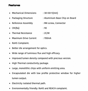 Polymatech Série COB Standard FL27COB3030 Toujours Blanc 90 CRI LED Éclairage Public et Routier Haute Performance Économe en Énergie - Product Image 4