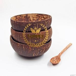 Nouvelle mode, bonne qualité, logo personnalisé, coffret cadeau artisanal, bol en coquillage naturel, bols en noix de coco avec cuillères - Product Image 3