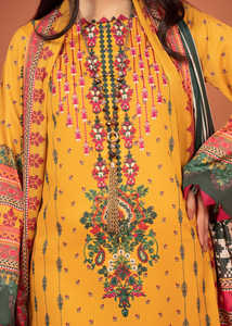 Lourd brodé moutarde pelouse coton Kameez indien pakistanais musulman Festival porter diamant dentelle Sequin pour les femmes Palazzo Salwar - Product Image 4