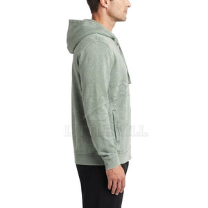 Nueva Llegada: Sudadera con Capucha y Cremallera para Hombre, Lavado Ácido, 100% Algodón, Chaqueta de Invierno Informal con Mangas Largas, Ajuste Cómodo para el Día a Día - Product Image 3