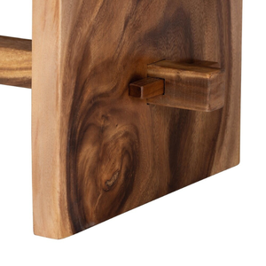 Table à manger en bois de suar massif minimaliste moderne avec pieds à panneaux droits pour usage commercial et domestique - Product Image 6