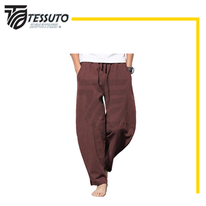 2025 Vintage grande taille hommes pantalons haute qualité léger tricoté toile séchage rapide taille moyenne Style lavé - Product Image 1