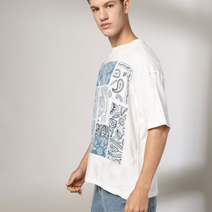 Camiseta deportiva de algodón 100 para hombre, impresión en blanco, poliéster de alta calidad, cantidad para hombre, cuello redondo personalizado, OEM Anti - Product Image 2
