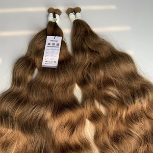 Precio al por mayor Extensiones de cabello a granel Cabello virgen Double Drown 100 gramos Colores oscuros 32 pulgadas - Product Image 1