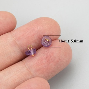 Charmes de pierres précieuses en cornaline naturelle avec boucles en or-Pendentifs perlés faits à la main pour la fabrication de bijoux - Product Image 2