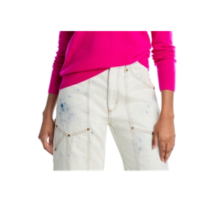 Suéter Aqua Cashmere 100% Tejido con Cuello en V, Cachemira Transpirable con Logotipo Frontal y Estampado para Otoño/Invierno - Product Image 6