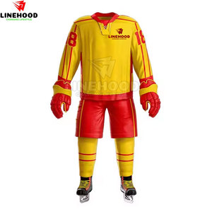 Service OEM en gros, ensembles d'uniformes de hockey sur glace unisexes de taille personnalisée, respirants et absorbant l'humidité, de haute qualité, dernier design - Product Image 1