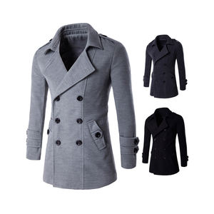 Gabardina Entallada para Hombre, Abrigo Largo Moderno, Chaqueta de Moda de Invierno - Product Image 2