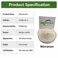 Poudre d'enzyme mannanase de qualité alimentaire 50000 U/g pour l'alimentation des volailles et des porcs