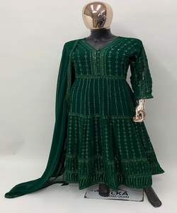 นักออกแบบ จอร์เจตต์ งานเย็บปักถักร้อย ลําดับ งานซาลวาร์ คามีซ ชุดปาร์ตี้ เสื้อผ้าชาติพันธุ์ ราคาส่ง - Product Image 2