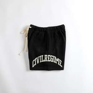 <b>Men's</b> Custom Printed Heavy Cotton Gym <b>Shorts</b> Screen-Printed 5 Inch Mid Waist Terry Cotton <b>Long</b> Drawstring Wholesale Cargo Sweat - Product Image 2