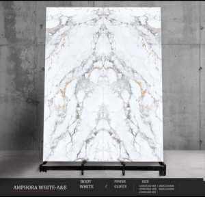 Dalles en porcelaine brillante 1200x3200mm, finition ultra-luxe pour murs de signature et espaces intérieurs haut de gamme - Product Image 1