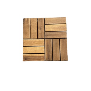 Dalles de terrasse en bois d'acacia contemporaines antidérapantes et imperméables pour l'extérieur, planches à emboîtement - Product Image 1