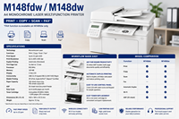 Printer Multifungsi Laser Monokrom A4 M148fdw M148dw Rekondisi 20 Cpm Nirkabel WiFi Duplex ADF Salin Pindai Kantor MFP