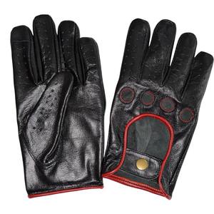 Guantes de Cuero Suave Cosidos a Mano de Piel de Cabra, Venta al por Mayor, para Conducir, Estilo Retro Unisex - Product Image 4