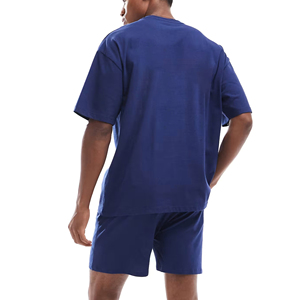 Ensemble short personnalisé pour hommes avec poches latérales, t-shirt à manches courtes et vêtements décontractés, ensemble de jogging confortable pour hommes à bon prix - Product Image 3