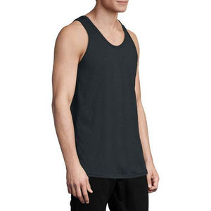Noir couleur débardeurs Gym Fitness grande taille haute rue Style vêtements d'été col rond sans manches entraînement vêtements pour hommes débardeurs - Product Image 4