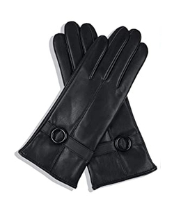 Guantes ecológicos de cuero de piel de oveja 100% para mujer de primavera pura invierno cálido conducción pantalla táctil capacidades fiesta informal diaria - Product Image 2