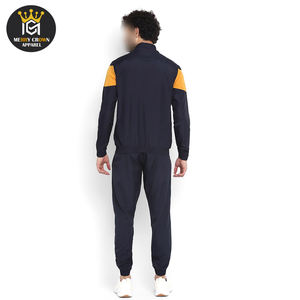 ชุดวอร์มเทรนนิ่งสำหรับผู้ชายคอเสื้อแบบบล็อกสีมีซิปครึ่งตัวพิมพ์โลโก้สไตล์ระบายอากาศได้ดี - Product Image 3