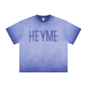 Camiseta Extra Grande para Hombre, Diseño Nuevo 2025, Impresión Digital Personalizada, 100% Algodón, Lavado Mineral, Patrón de Letras, Ropa al por Mayor - Product Image 2