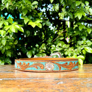 Cinturón de Cuero Vacuno Pintado a Mano Estilo Occidental, Hebilla de Aleación de Zinc de Primera Calidad, Diseño Paisley, 40 mm de Ancho, Cuero Argentino - Product Image 4