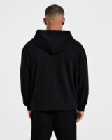 Sweat à capuche zippé surdimensionné noir et survêtement de jogging personnalisé pour hommes survêtement en coton épais survêtement de gym pour hommes meilleures ventes