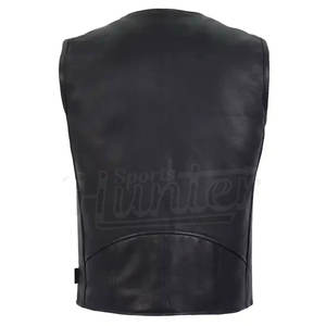 Dernière conception écologique Veste de moto en cuir véritable pour hommes Gilet vintage pour hommes Gilet de protection élégant et confortable - Product Image 2