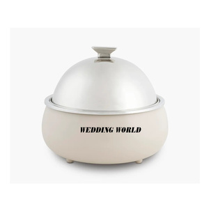 Cazuela decorativa de nácar Hotpot de buena calidad hecha a mano Venta caliente de lujo al por mayor Nuevo calentador de alimentos de metal - Product Image 4