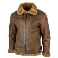 Blouson aviateur en peau de mouton pour homme, blouson bomber en cuir véritable, doublure en polyester, style rétro vintage, grande taille 5XL, fermeture avant