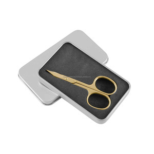 Best Price Titanium Gold Curved Blade Sharp Tip Stainless Steel Cuticle & Nail Arrow Point Scissors Private Label Custom - Product Image 6