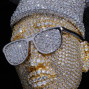 Pendentif en diamant moissanite 3D grand format, style rappeur, chaîne cubaine plaquée or rose, charme hip-hop, dessin animé, personnalisé pour homme, certifié IGI - Product Image 3