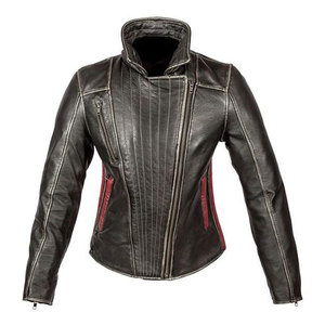 Veste en cuir automne hiver personnalisée pour femmes haut tendance solide col tournant manches longues respirant doublure en Satin teint uni - Product Image 1
