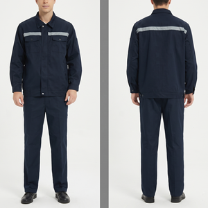 Vêtements de travail pour hommes, uniforme, 245 GSM, sergé en polycoton gris, combinaison de sécurité industrielle, broderie personnalisée, impression, logo tissé - Product Image 2