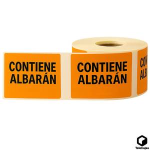 สติกเกอร์สีส้มขนาด 10x5 ซม. พร้อมข้อความ 'CONTIENE ALBARN' ฉลากมองเห็นได้สำหรับบรรจุภัณฑ์ไปรษณีย์พร้อมเอกสารแจ้งเตือน - Product Image 4