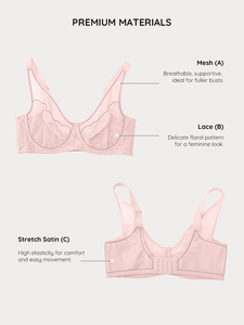 Sujetador minimizador sin costuras de malla transparente con soporte lateral de encaje sin forro y espalda lisa con aros de cobertura completa al por mayor de Waistdear - Product Image 4