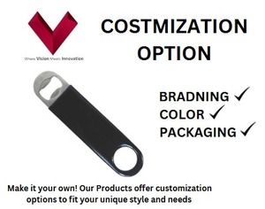 ที่เปิดขวดสแตนเลสแบบแบนพร้อมที่ถอดฝาที่เปิดและถอดจุกโลหะสำหรับขวดไวน์และเบียร์ความต้องการสูง - Product Image 3