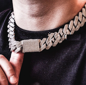 Collier Moissanite en or rose 14 carats Finition blanche 14 carats Argent sterling 925 Testeur VVS1 Style hip-hop Coupe princesse - Product Image 1