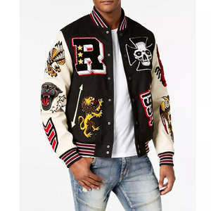Varsity College Baseball <b>Jacket</b> for <b>Men</b> Custom Made OEM Wholesale <b>Long</b> 100% Cotton Winter Streetwear <b>Jacket</b> - Product Image 1