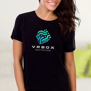 Camiseta de lona ajustada cómoda y elegante para mujer de alta calidad, diseño personalizado, estampado, cuello redondo, patrones vibrantes, colores informales - Product Image 5