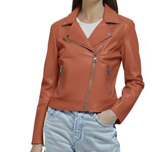 Fit Premium Luxury High Quality Eco-Friendly Leather Zipper Jacket Trend <b>Women</b> Fashion Genuine Real Leather Jacket Custom Made - Product Image 6